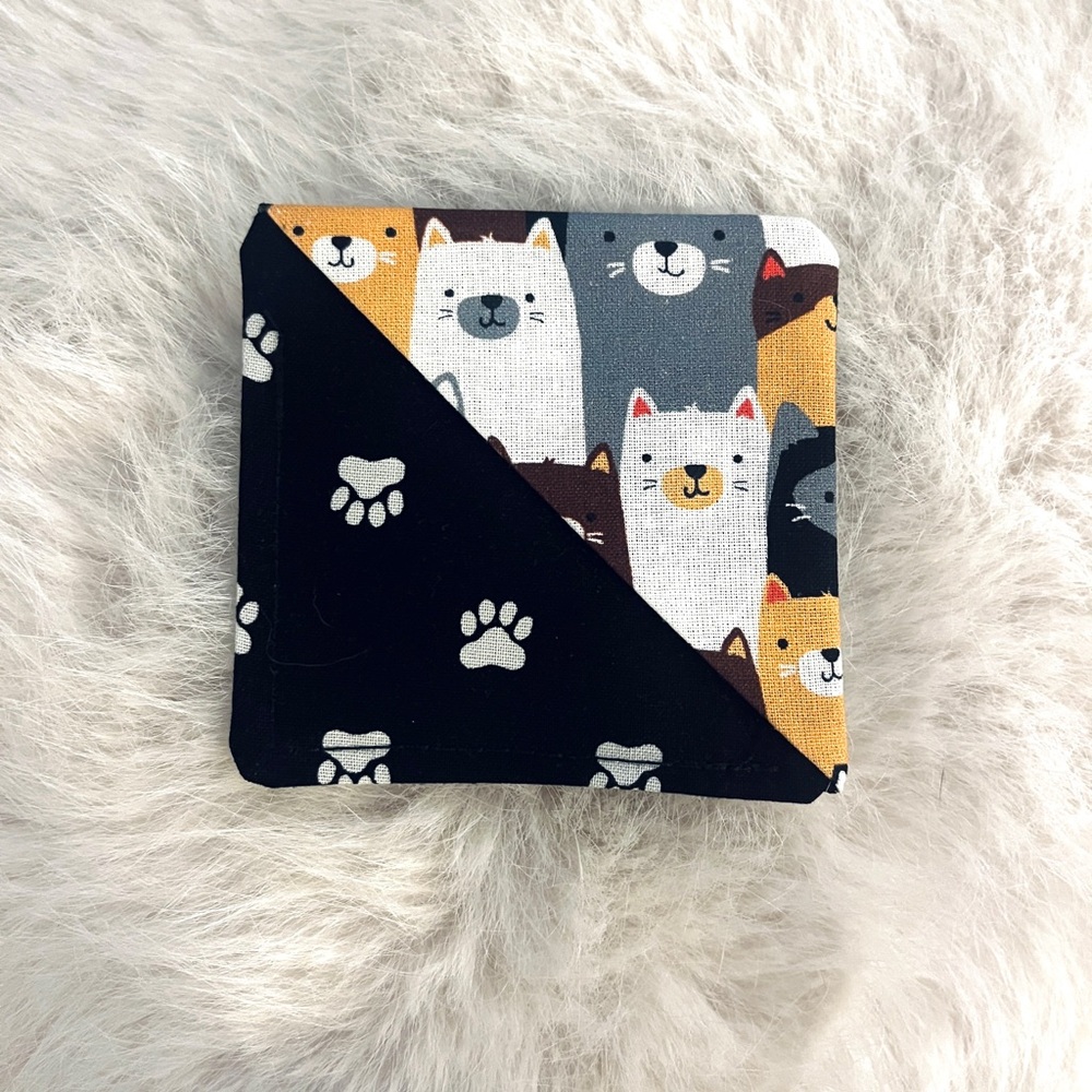 Cats Paws Fabric Corner Bookmark Handmade for Book Lovers Sustainable